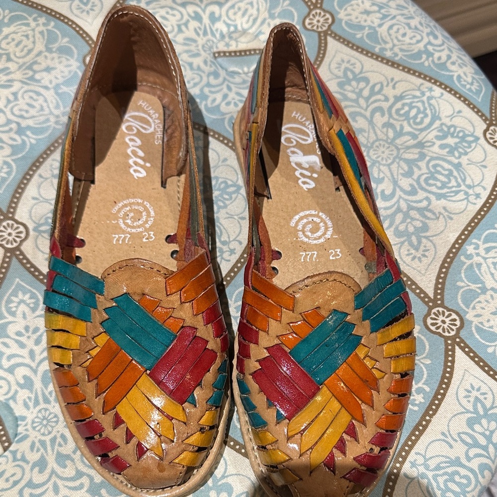Colorful Woven Leather Flats (Mexican Huaraches)